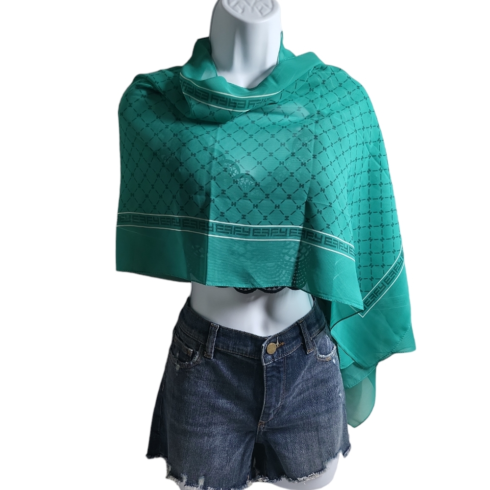Effy Hematian Scarf Turquoise Green Rectangular